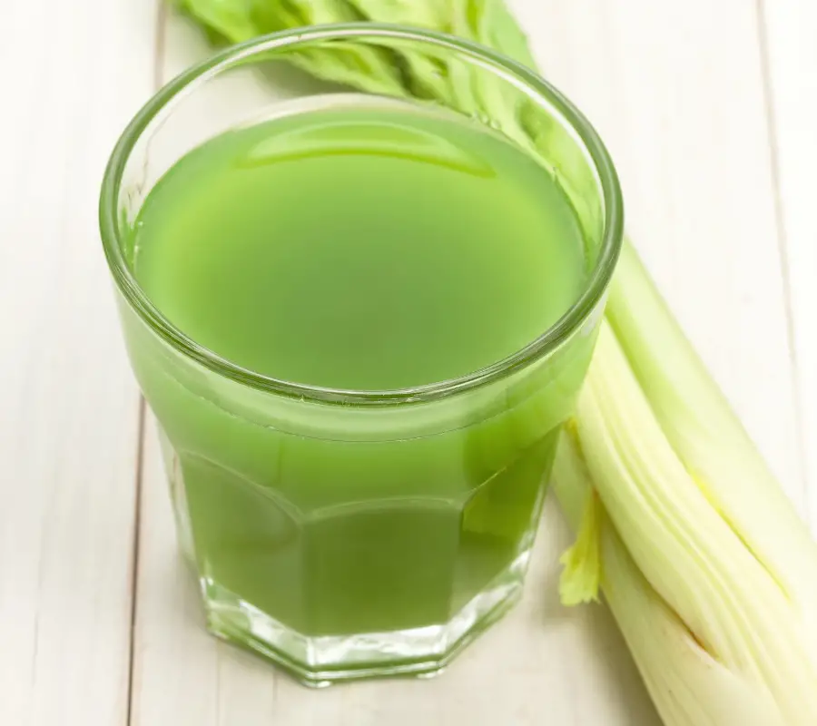 celery juice in a clear glass