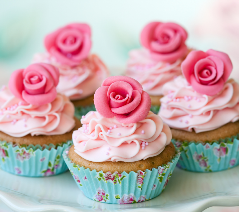 cupcakes with pink frosting