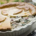 mary berry chicken and mushroom pie recipe topped with suet crust