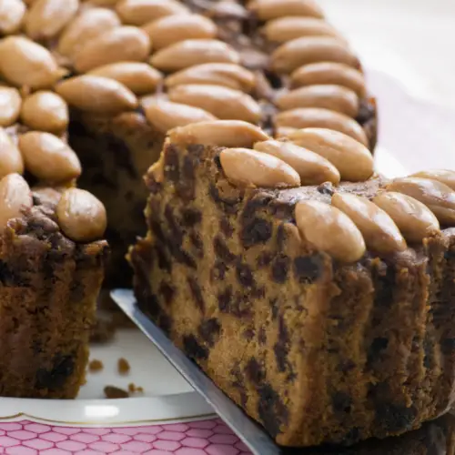 mary berry dundee cake recipe uk fruit cake with whole almonds on tops