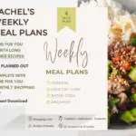 four weekly meal planner for families, students and individuals