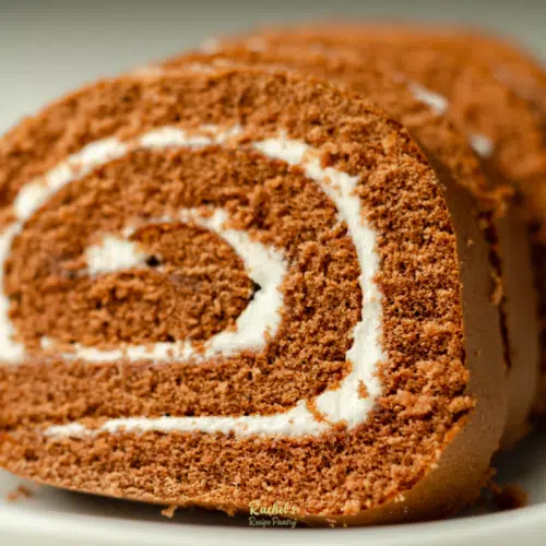 chocolate swiss roll cut into slices