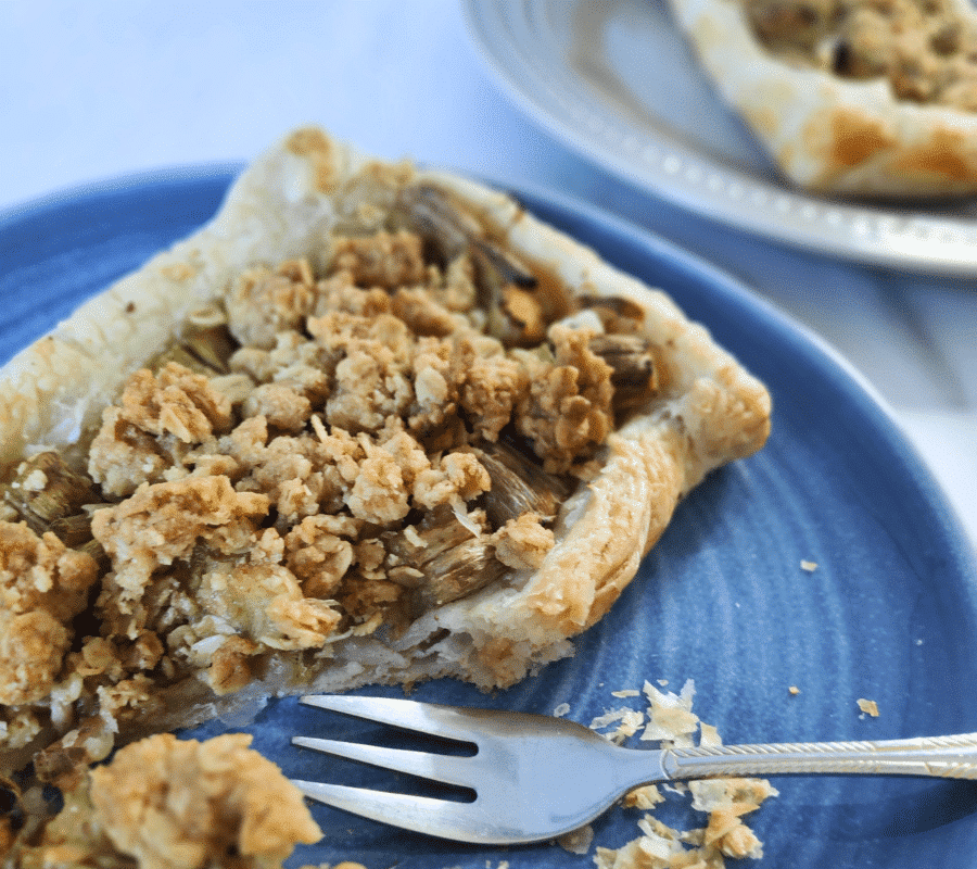 summer rhubard tart puff pastry