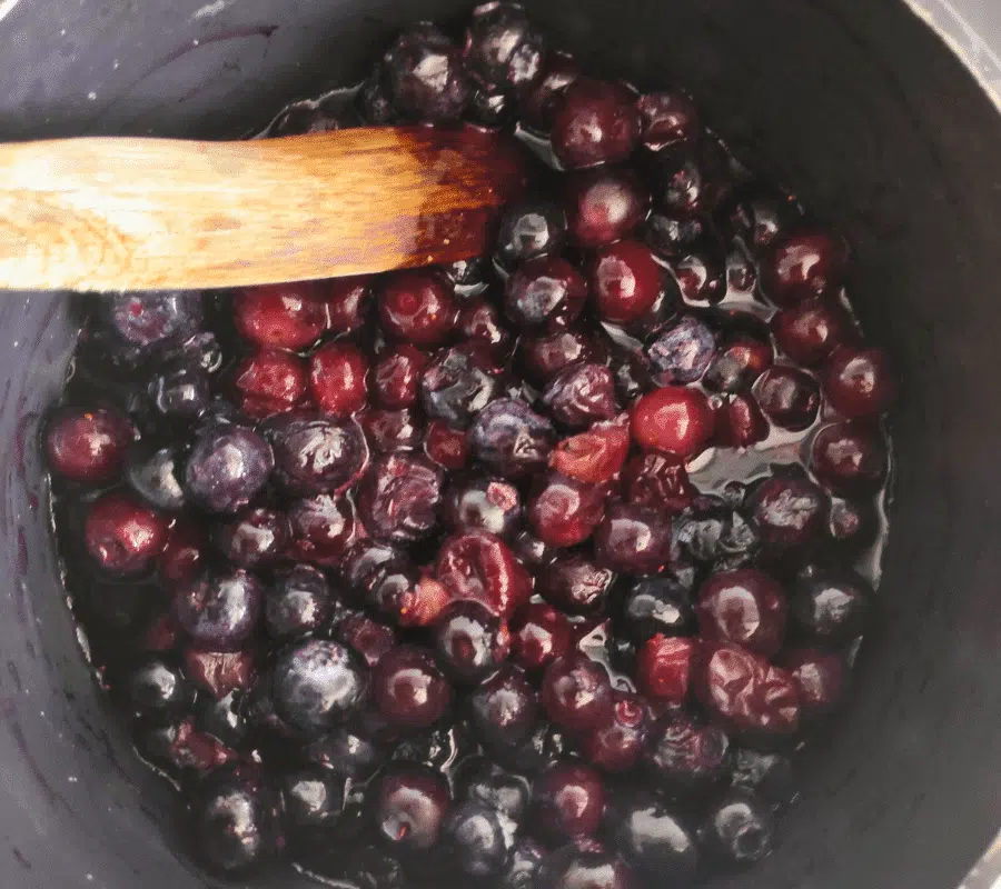 blueberries in a pan