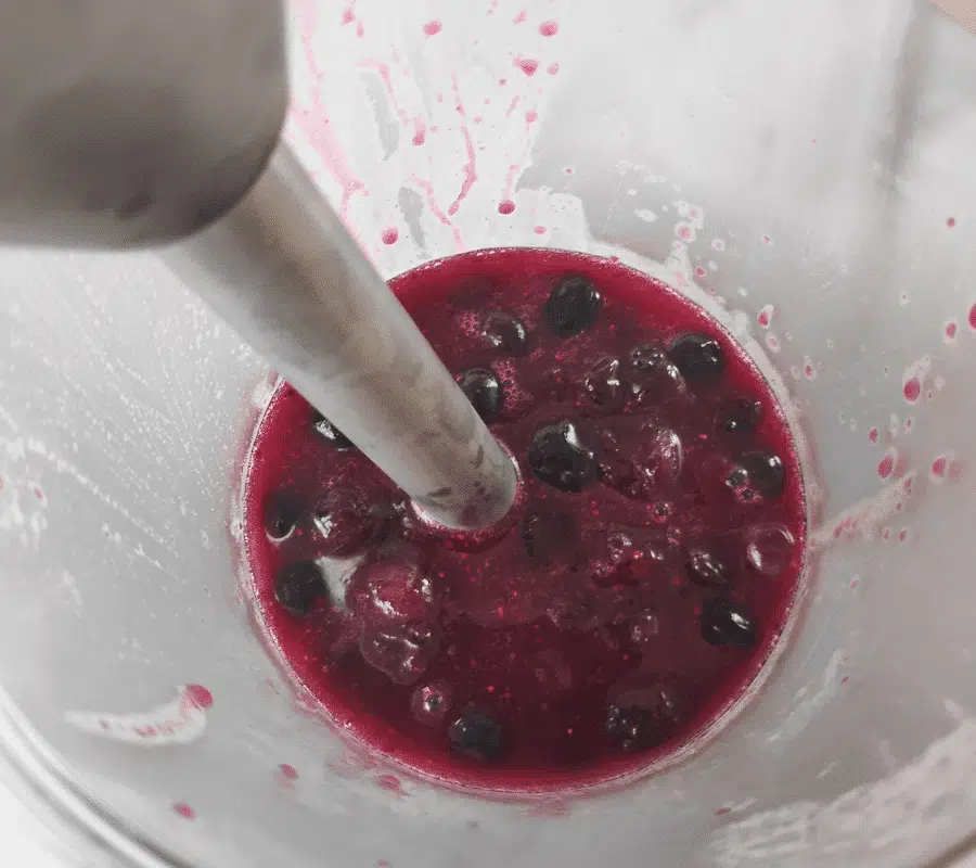blueberries in a blender jug