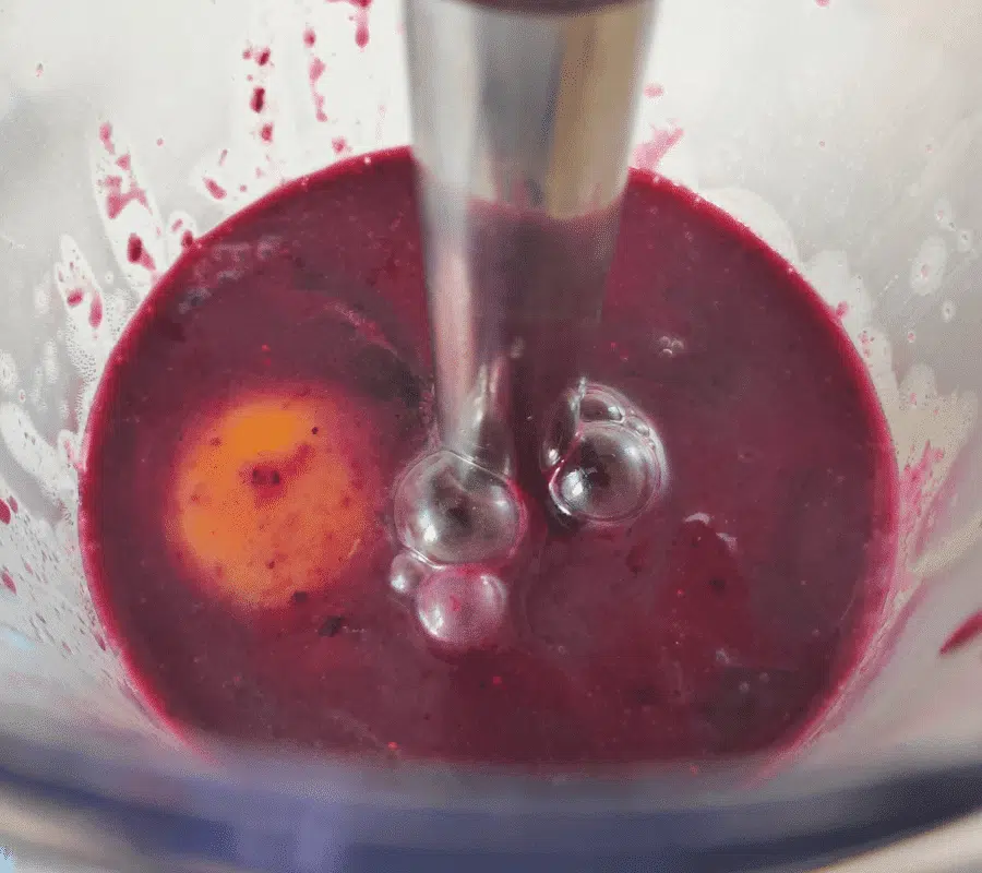 blueberry curd mixture in a jug