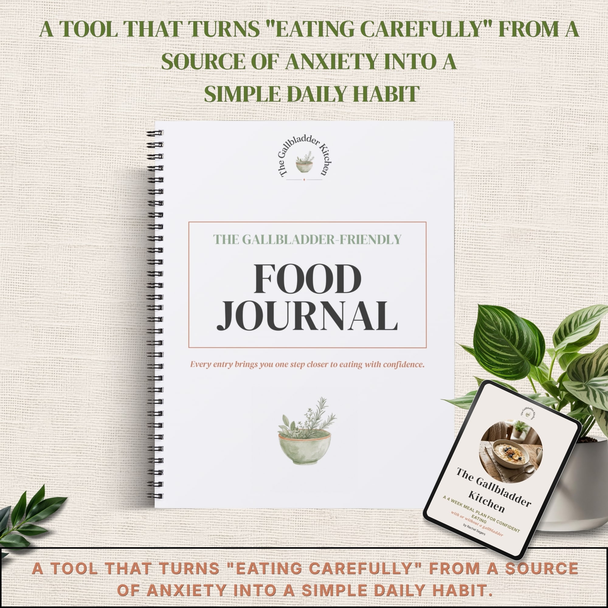 mockup of a food diary for people without a gallbladder