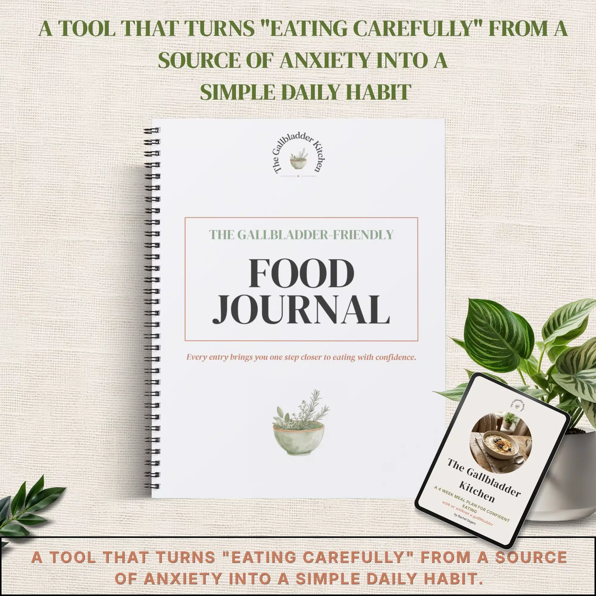 mockup of a food diary for people without a gallbladder