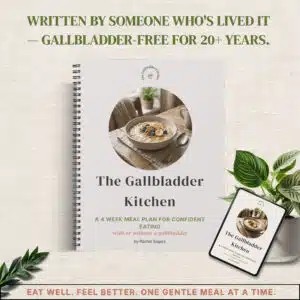 a mockup for a gallbladder meal plan. for people with gallstones and post surgery