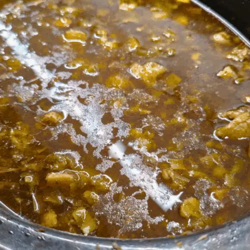 oxtail and pigs trotters stew in a slow cooker